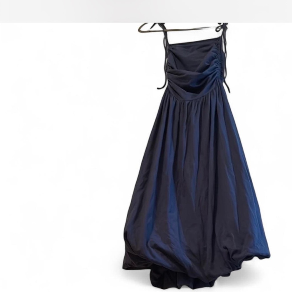 FREE PEOPLE Blue Ruched Spaghetti Strap Sundress